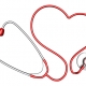 Heart-shaped stethoscope. Isolated on white background
